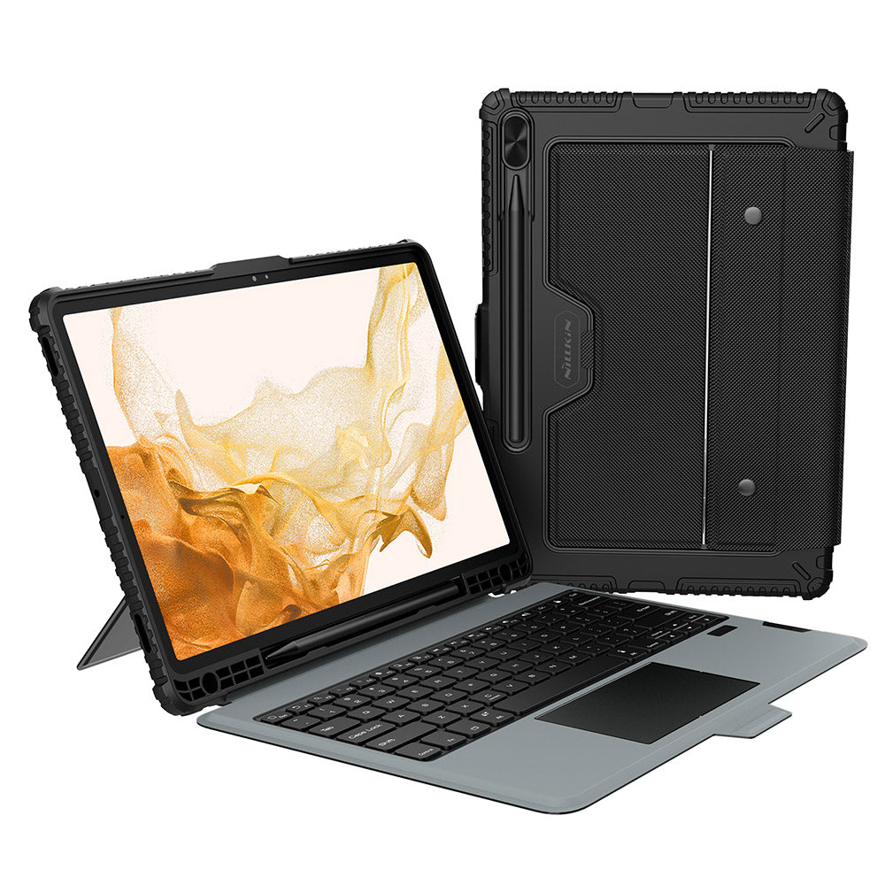 NILLKIN Bumper Backlit Bluetooth Keyboard Case for Samsung Galaxy Tab S7 FE / Tab S7+ / Tab S8+ Detachable Protective Tablet Cover NILLKIN Bumper Backlit Bluetooth Keyboard Case for Samsung Galaxy Tab S7 FE / Tab S7+ / Tab S8+ Detachable Protective Tablet Cover